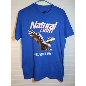Natural Light Beer T-Shirt MD All‎ We Do Is Win Anheuser Busch Eagle